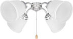 Aspen Creative 23045-4 Transitional Style Bell Shaped Frosted Replacement Glass Shade, 2-1/8" Fitter Size, 4-5/8" high x 4-5/8" diameter, 4 Pack