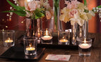 36Pcs Clear Tealight Candle Holder with 36pcs Tea Light Candles, Votive Candle Holders Glass with 4.5 Hour Long Burning for Table Centerpiece, Wedding Decor, Propose Party Home Decor