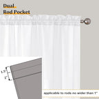 Aiyufeng 2 Pack: Basic White Sheer Curtain Drapes for Living Room 84 Inch Length 2 Panels, Light Filtering Voile Drapes for Bedroom, Patio, Sliding Door, Each 59" W x 84" L, White
