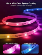 Govee 65.6 feet RGBIC LED Strip Lights for Bedroom, Smart Strip Lights Alexa Compatible, Color Changing LED Lights, Home Decor, 2 Rolls of 32.8 feet