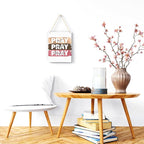 Inspirational Decor Pray On It Bible Verse Wall Art Christian Gifts for Women Scripture Wooden Hanging Sign for Modern Home Office Kids Room Bathroom Bedroom Wall Art Decoration 8 x 10 Inches