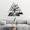 Metal Viking Wall Decor, Tree of Life Metal Wall Art, Norse Viking Decor, Norse Pagan Decor, Pagan Wall Decor, Tree of Life Wall Sculpture, Scandinavian Home Decor, Godly Home Decor (Black, 19"x19"|47x47cm)