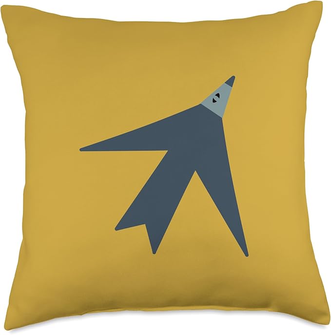 Cute Scandinavian Animals Designs Chic Scandinavian Bird Minimalism Throw Pillow, 18x18, Multicolor