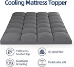 Mattress Topper Twin for Back Pain, Extra Thick Mattress Pad Cover, Plush Pillow Top, Deep Elastic Pocket, Grey,39"X75"+20"