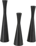 Vixdonos Matte Black Taper Candle Holders Metal Candlestick Holders Set of 3 Table Mantel Decorative Candle Stand for Dinning,Party，Wedding,Home Decor(Matte Black)