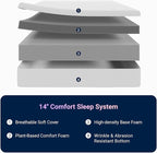 Avenco Queen Mattress, 14 Inch Queen Memory Foam Mattress in a Box for Refresh Sleep & Pressure Relief, CertiPUR-US Certified Medium Firm Mattresses