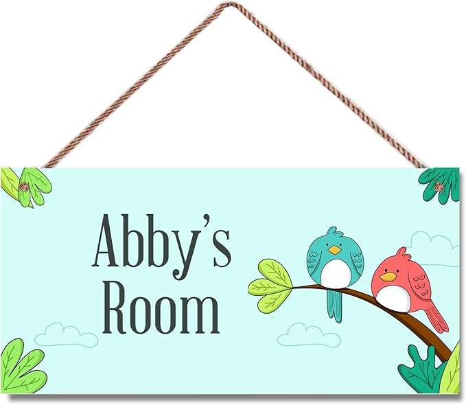 Personalized Birds Sign Vintage Tree Signs Retro Wall Art Decoration Exquisite Decorative Signs Custom Name for Kids Room Wall Art Decor Nursery Decor For Girls Boys Bedroom