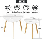 BAMEOS Bamboo Nesting Triangle End Table,Set of 2 Coffee Table Modern Minimalist Side Table for Living Room, Balcony in White