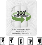 Premium Viscose Made from Bamboo Twin Size Mattress Topper for Back Pain, 1200 GSM Quilted Fitted Extra Thick Mattress Pad,Pillow Top Mattress Cover with Deep Pocket Up to 21 Inches（39 * 75inch）