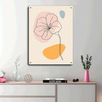 Metal Tin Signs Abstract Flower Line Art Metal Tin Signs 12x16inch Tin Sign