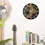 12 Inch Scandinavian Tattoo Odin's Celtic Raven Wall Clock, Norse Viking Man Cave Wall Clock Runic Symbols Crow Vintage Decorative Silent Non Ticking Battery Wall Watch Clock for Living Room