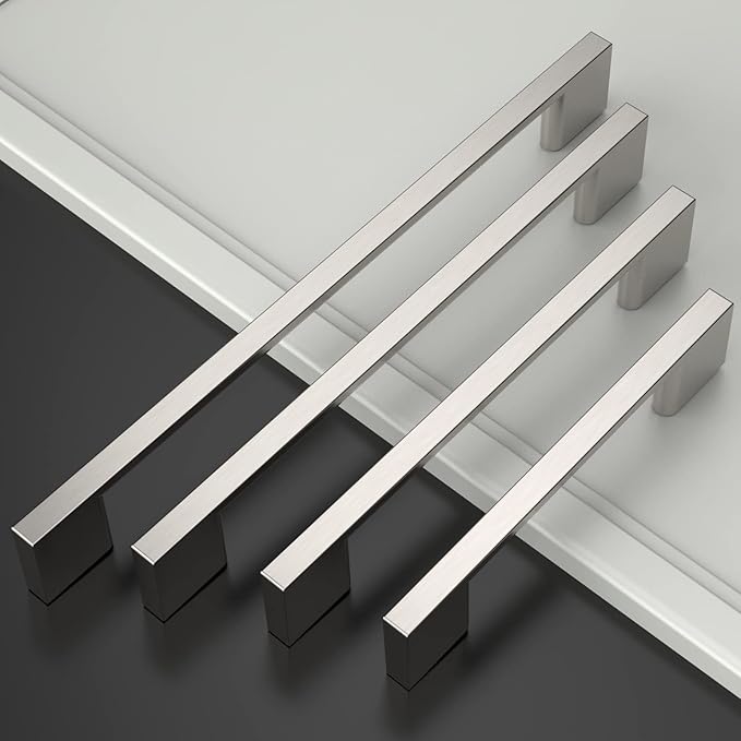 Asidrama 10 Pack 7.5 Inch(192mm) Brushed Satin Nickel Kitchen Cabinet Handles, Cabinet Pulls Kitchen Cabinet Hardware for Cupboard Drawer Pulls