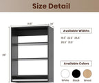 ROOMTEC 31.5" Medium Hanging Closet Unit, Modular Closet System with Hanging Rod, Wardrobe Organizer for Bedroom or Walk-in Closet, Wall Mounted, Customizable Clothes Storage Unit, Black