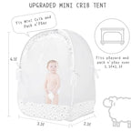 Baby Pack N Play Tent, Pack and Play Canopy to Keep Baby in, Portable Crib Net for Playards, Mini Crib Tent with See Through Mesh, Easy Installation and Transportation White+stars