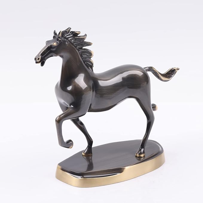 Brass Running Horse Statue Handmade Horse Figurines, Scandinavian Luxury Office Living Room Decor Horse Art Sculpture Animals - For Desktop Coffee Table Shelves Entrance Tables Fireplaces Decor