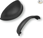 khtumeware 2 Pack 3" Drawer Pulls Matte Black Cabinet Cup Pulls Kitchen Hardware Cabinet Handles Drawer Handles Knobs 3 inch Hole Center