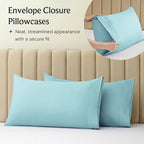LuxClub 4 PC Queen Sheet Set, Queen Size, Deep Pockets Wrinkle Free Cooling Bed Sheets Machine Washable Hotel Bedding Silky Soft - Aqua Queen