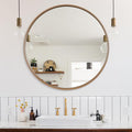 WallBeyond Round Wood Mirror, 36" Round Modern Decoration Large Circle Wall Mirror for Bathroom Living Room Bedroom Entryway, Honey