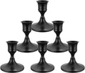 6PCS Black Taper Candle Holders, Vintage Metal Candlestick Holders for Dinner Room Table Centerpiece or Mantel Wedding Party Decor