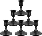 6PCS Black Taper Candle Holders, Vintage Metal Candlestick Holders for Dinner Room Table Centerpiece or Mantel Wedding Party Decor