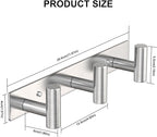 VAEHOLD Silvery Hat and Coat Wall Mount Rack - 3 Hooks for Robes, Bags, Keys, and Towels - Bathroom Towel Hanger Organizer (2 Pack)