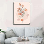Metal Signs Abstract Floral Line Art Poster Metal Signs 12x16inch Tin Sign