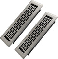 2x10 Inches 2 Pack Heavy Duty Walkable Floor Register - Easy Adjust Air Supply Lever Decorative Floor Vent Covers - Boston Design Vent Covers for Home - Satin Nickel