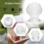 MroMax 6Pcs Tiny Pull Handle Round Acrylic Pull Knob Small Size Transparent 2.1x1.7x1.4cm(LxWxH) Need Glue to use