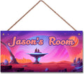 Personalized Universe Sign Science Fiction Themed For Kids Room Door Art Décor for Little Man Cave,Custom Name Starry Sky Wall Decor Decorative Plate for Boys Room Girls Bedroom