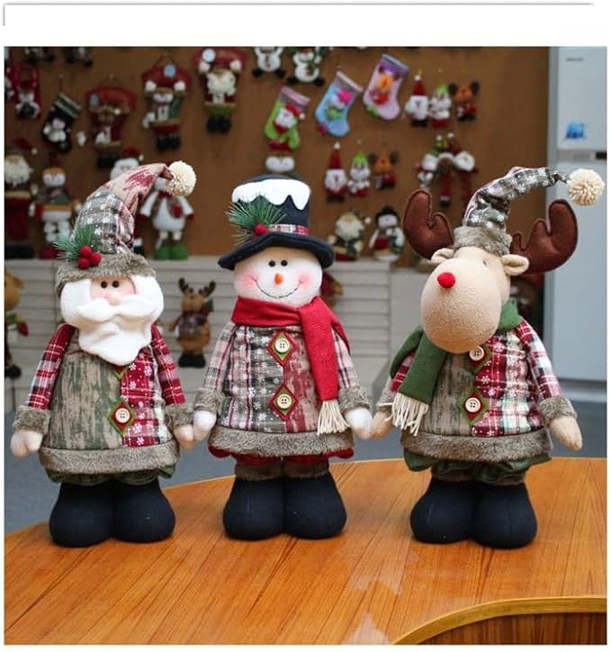 Large Standing Christmas Gnomes, 76CM Extendable Swedish Tomte Elk Gnome Stuffed Plush with Retractable Spring Legs, Scandinavian Christmas Decora Ornaments Holiday Home Decor (Green Elk gnome)