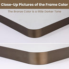 LOAAO 55”X30” Bronze Bathroom Mirrors for Vanity, Rounded Rectangle Brushed Bronze Metal Frame Mirror, Anti-Rust, Tempered Glass, Hangs Horizontally or Vertically