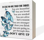Inspirational Wood Signs - You Are Going To Get Through This, Supportive Wood Plaque Gift, Butterfly Decor for Home Table Sign