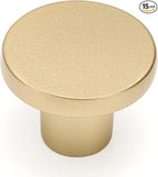 Ravinte 15 Pack Cabinet Knobs Sandy Gold Kitchen Cabinet Knobs Round Dresser Drawer Pulls Closet Door Pulls 1-1/5 Inch