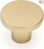 Ravinte 5 Pack Cabinet Knobs Sandy Gold Kitchen Cabinet Knobs Round Dresser Drawer Pulls Closet Door Pulls 1-1/5 Inch