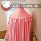Dix-Rainbow Princess Bed Canopy for Kids, Soft and Durable Dreamy Mosquito Net Bedding, Girls Room Tent, Children Reading Nook Indoor Decor (Coral Pink)