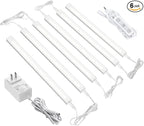 ASOKO Dimmable Under Cabinet Lighting for Kitchen - 6 Pcs 12 inches Linkable Counter Light Bars, Led Closet Light Daylight White 4500K,DC24V 1360Lumens,20W Led Shelf Lighting (ETL Plug)