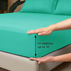 Mejoroom Full Size Sheet Set - Extra Soft Luxury Brushed Microfiber - 1800 Bedding Sheets with 16 Inch Deep Pocket - Breathable, Wrinkle, Fade & Stain Resistant - 4 Piece (Full, Mint)