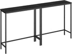 HOOBRO 2 Pack Narrow Sofa Console Table, 29.5" Small Entryway Table, Thin Display Shelf, for Hallway, Bedroom, Living Room, Foyer, Black BK75XGP201