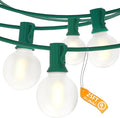 SUNSGNE 25Ft Globe Christmas Lights Outdoor, G40 LED Round Christmas Lights with 27 LED Frosted White Bulbs(2 Spare) for Yard Patio Garden Balcony Bistro Decor, Green Wire