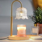 Candle Warmer Lamp with Timer: Adjustable Dimmable Height Adjustable Warming - Flower Vintage Shape Wax Lamp Jar Candles No Flame Modern Home Decor Table Lights - New Home Room Decor