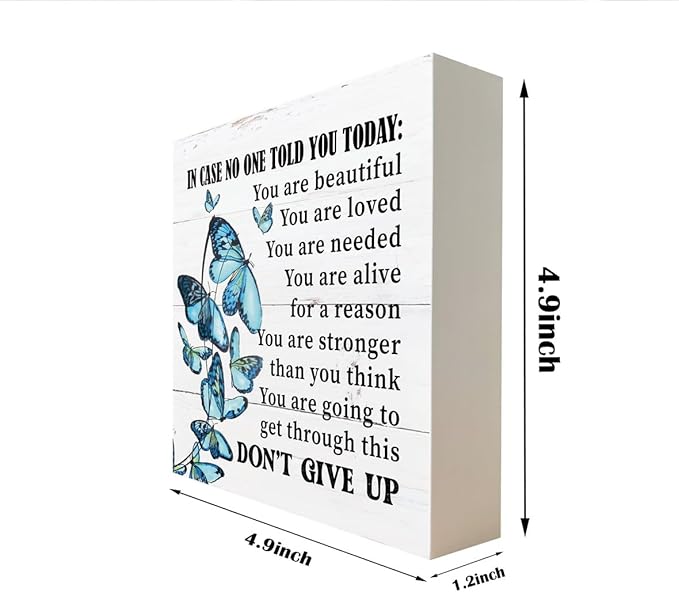 Inspirational Wood Signs - You Are Going To Get Through This, Supportive Wood Plaque Gift, Butterfly Decor for Home Table Sign