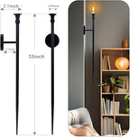 Candle Sconces Long Wall Candle Holder - Set of 2 Black Long Wall Candle Sconce Retro Chic Wall Sconces Candle Holder Decoration for Dining Room, Living Room, Office, Bathroom
