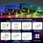 SEZO WS2812B ECO LED Strip Light 16.4FT/5M 30LEDs/m 150Pixels Individually Addressable Programmable 5050SMD Digital RGB Alloy Wires Flexible Dream Color IP30 Non-Waterproof PCB Black DC5V