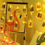 50 LED Photo Clip Fairy Lights LED Twinkle Lights Starry Lights for Home Bedroom Halloween Thanksgiving Christmas Party Wedding Decor - Warm White