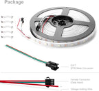 BTF-LIGHTING WS2812B IC RGB 5050SMD Pure Gold Individual Addressable LED Strip 16.4FT 150LED 30Pixel/m Flexible Full Color IP67 DC5V for DIY Chasing Color Project(No Adapter or Controller)