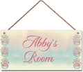 Personalized Sign Girls Bedroom Pretty Flowers Personalized Name Door Sign Wall Art Décor Wood Plaque Sign Wall Decor