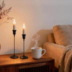 Candlestick Holders Black, 1 Pack Taper Candle Holder for Candlesticks, Candle Sticks Holder Decor for Home Decor