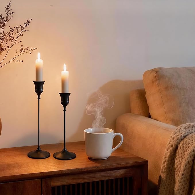 Candlestick Holders Black, 3 Packs Taper Candle Holder for Candlesticks, Candle Sticks Holder Decor for Home Decor