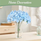 Auihiay 64pcs Silk Hydrangea Artificial Flowers, Artificial Hydrangea Flowers with Stems, Full Hydrangea Flowers for Wedding Centerpieces, Home, Garden, Party Decoration (Blue)