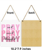 Pink Wall Decor Bible Verse Wall Art Christian Gifts for Women Room Decor for Women Girls Room Decoration Office Wall Decoration for Woman Bedroom Decor for Teen Girls Inspirational Decoration Pray Over It Wall Art